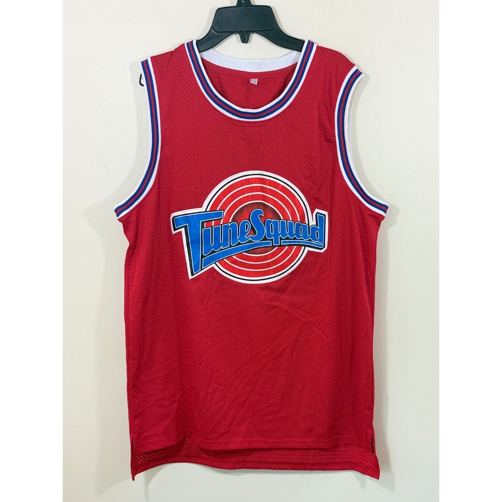 Tune Squad Bugs Bunny #1 Men's Medium Red Mesh Basketball Jersey Space Jam Y2K